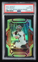 Tom Brady 2021 Select Prizm Neon Green Die Cut #201 #170/349 (PSA 10) at PristineAuction.com