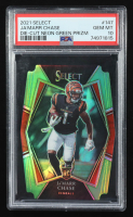 Ja'Marr Chase 2021 Select Prizm Neon Green Die Cut #147 #205/349 RC (PSA 10) at PristineAuction.com