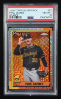 Paul Skenes 2025 Topps '90 Topps Silver Pack Chrome Orange Refractors #T90C32 #16/25 (PSA 10) at PristineAuction.com