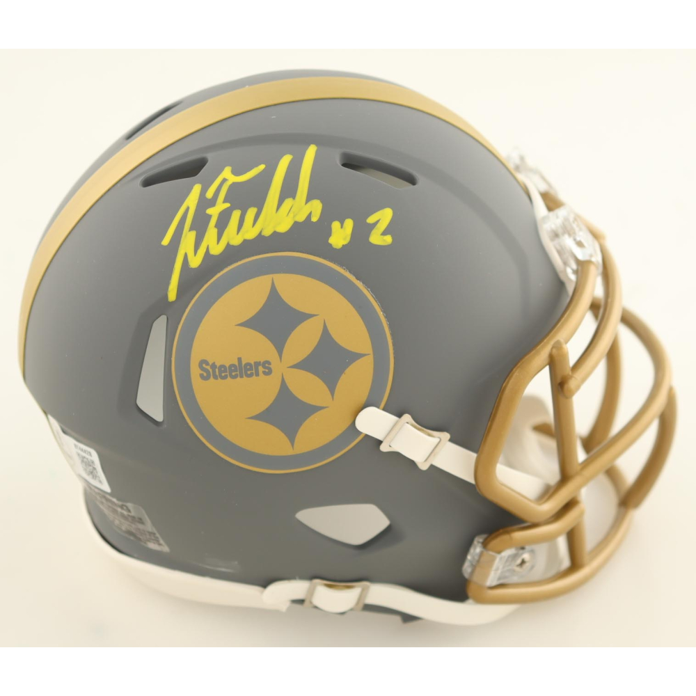 Justin Fields Signed Steelers Slate Alternate Speed Helmet (Beckett) at PristineAuction.com