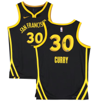 Stephen Curry Signed Warriors Nike City Edition Jersey (Fanatics) at PristineAuction.com