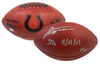 Jonathan Taylor Signed LE "The Duke" Colts Logo Football Inscribed "5 TDs" & "11/21/21" (Fanatics) at PristineAuction.com