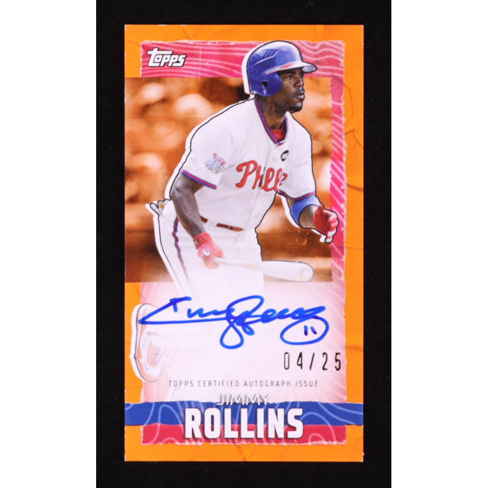 Jimmy Rollins 2023 Topps Rip Autographs Orange #TRAJR #04/25 at PristineAuction.com