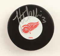 Jesse Wallin Signed Red Wings Logo Hockey Puck (Beckett) at PristineAuction.com