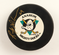 Randy Ladouceur Signed Ducks Logo Hockey Puck (Beckett) at PristineAuction.com