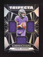 Lamar Jackson 2024 Panini Obsidian Trifecta Swatches #16 at PristineAuction.com