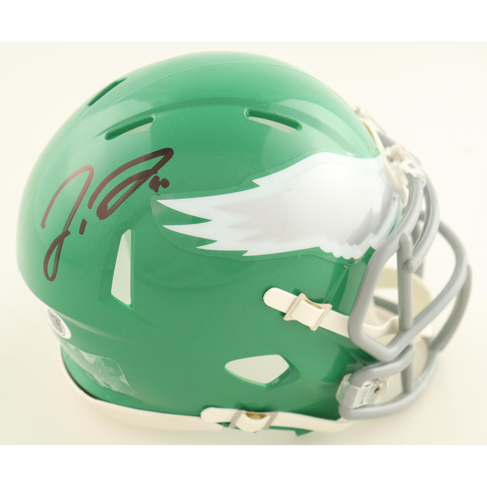 Jordan Davis Signed Eagles Throwback Speed Mini Helmet (JSA) at PristineAuction.com