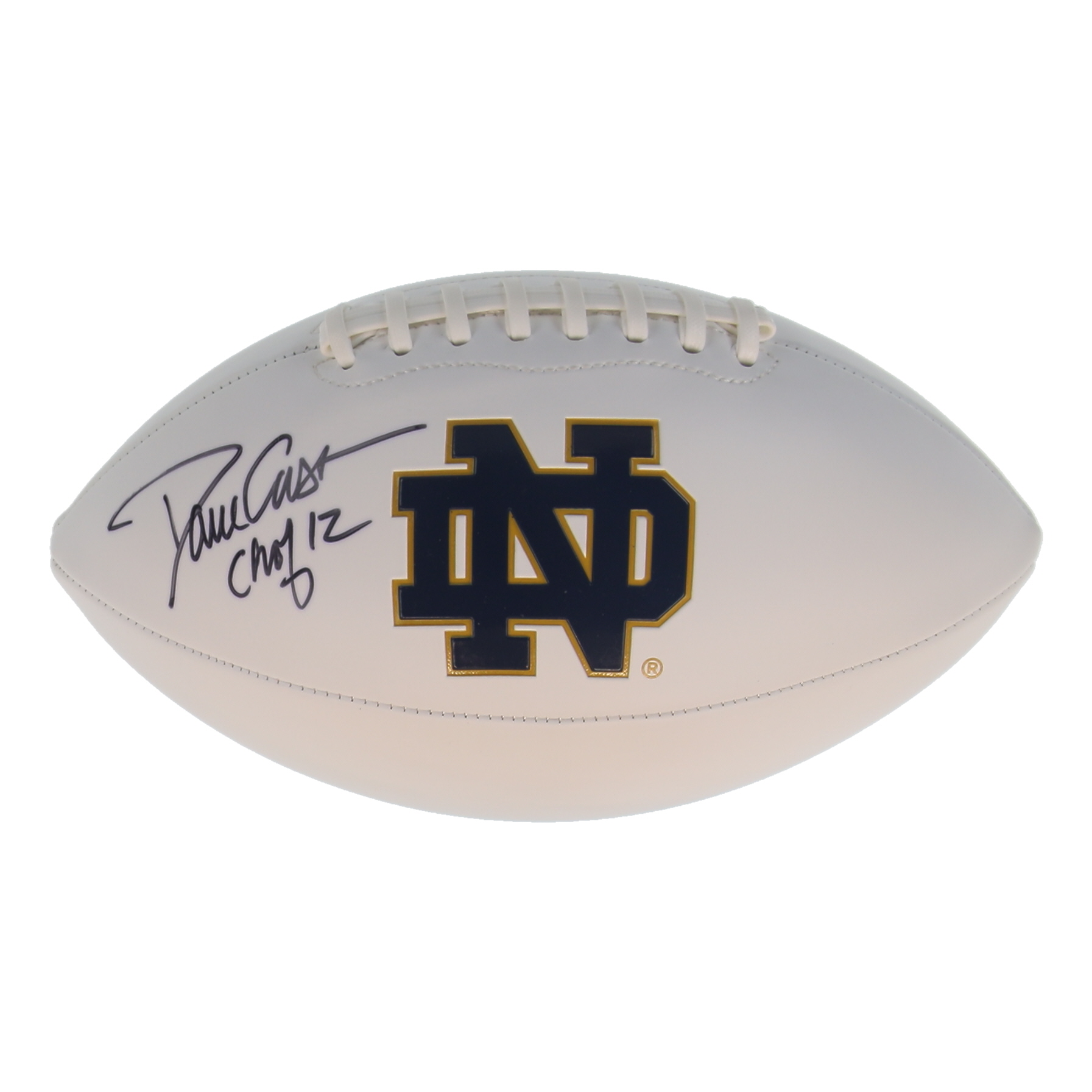 Dave Casper Signed Notre Dame Fighting Irish Logo Football Inscribed ...