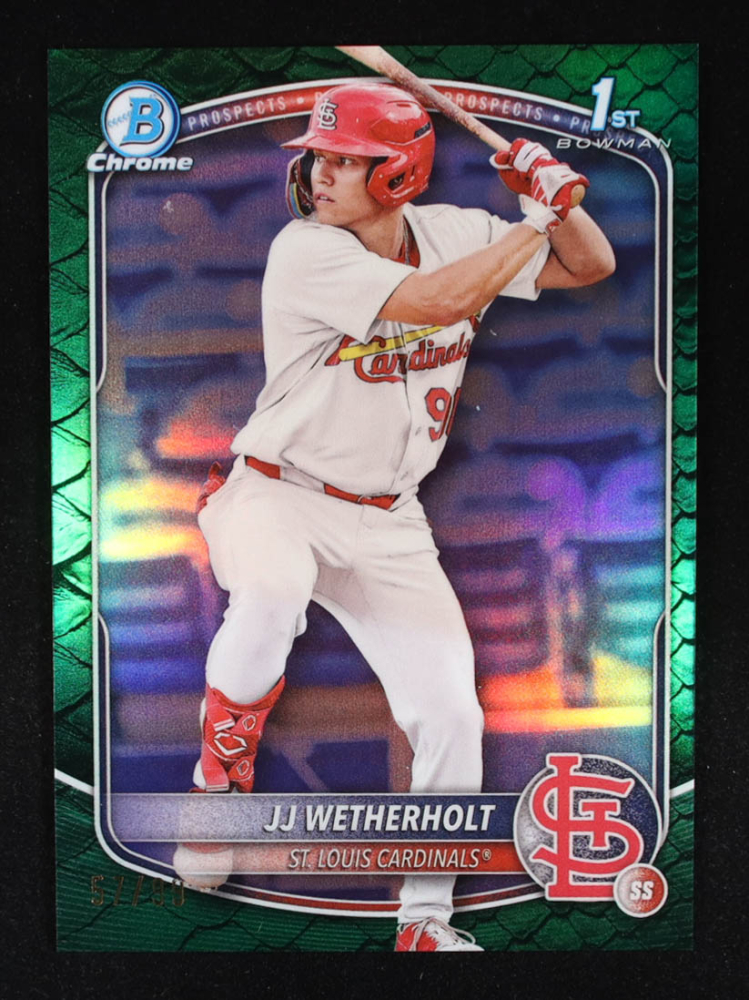 JJ Wetherholt 2025 Bowman Chrome Prospects Green Reptilian Refractors #BCP22 #57/99 RC