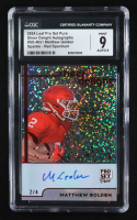 Matthew Golden 2024 Leaf Pro Set Pure Sheer Delight Autographs Sparkle Red Spectrum #SDMG1 RC #2/4 (CGC 9 | Autograph Graded 9) at PristineAuction.com