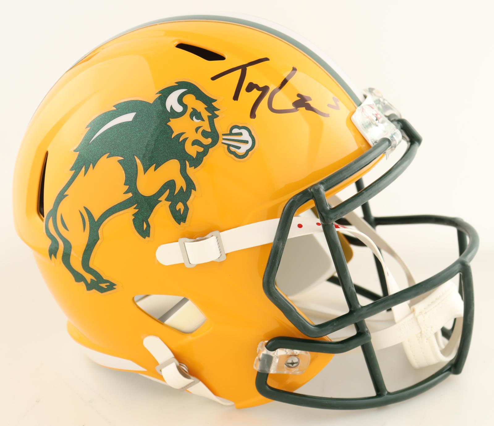 Trey Lance Signed North Dakota State Bison Full-Size Speed Helmet (Beckett) at PristineAuction.com Trey Lance Signed North Dakota State Bison Full-Size Speed Helmet (Beckett) at PristineAuction.com