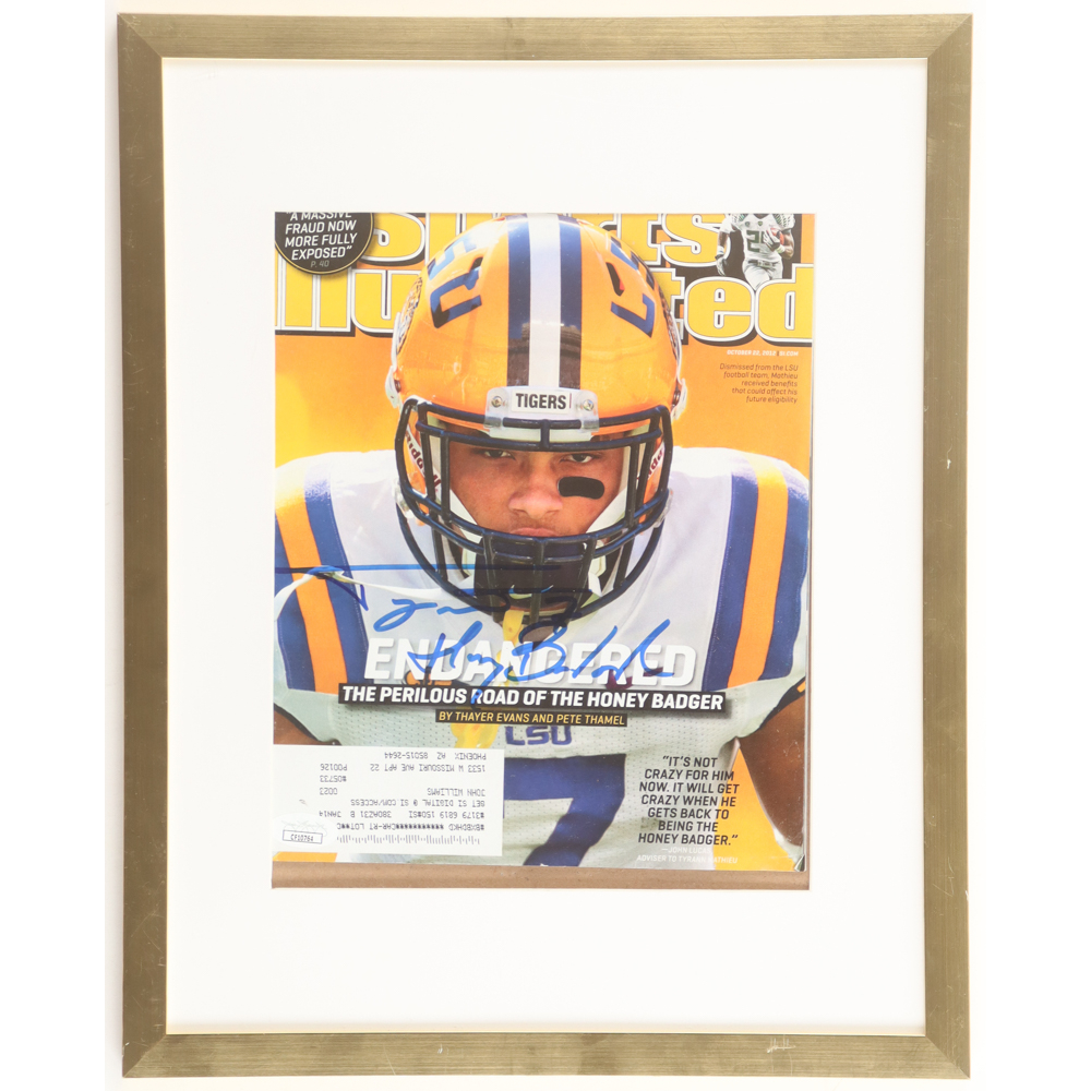 Tyrann Mathieu Signed 2012 "Sports Illustrated" Custom Framed Magazine Display Inscribed "Honey Badger" (JSA) at PristineAuction.com