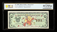 2000 Disneyland $5 Disney Dollar Note Goofy / Parade / Millennium Series (PCGS Banknote About Unc 55 PPQ) at PristineAuction.com