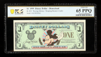 1999 Disneyland $1 Disney Dollar Note Mickey / Sleeping Beauty's Castle (PCGS Banknote Gem Unc 65 PPQ) at PristineAuction.com