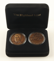 Jazz Stockton & 1998 Mid-West Division Champion Jazz LE The Highland (2) Mint Bronze Medallions With Original Case at PristineAuction.com