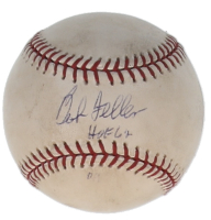 Bob Feller Signed OML Baseball Inscribed "HOF 62" (JSA) at PristineAuction.com
