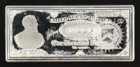 1890 U.S. $1000 Treasury Note - 4 Ounce .999 Fine Silver Bullion Art Bar at PristineAuction.com