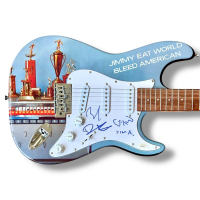 "Jimmy Eat World" Custom Stratocaster Guitar Band-Signed By (4) with Jim Adkins, Tom Linton, Zach Lind & Rick Burch (JSA) at PristineAuction.com