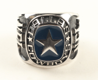 Troy Aikman The Highland Mint LE Cowboys 24kt Gold Plated Coin & Team Ring Paperweight Set at PristineAuction.com