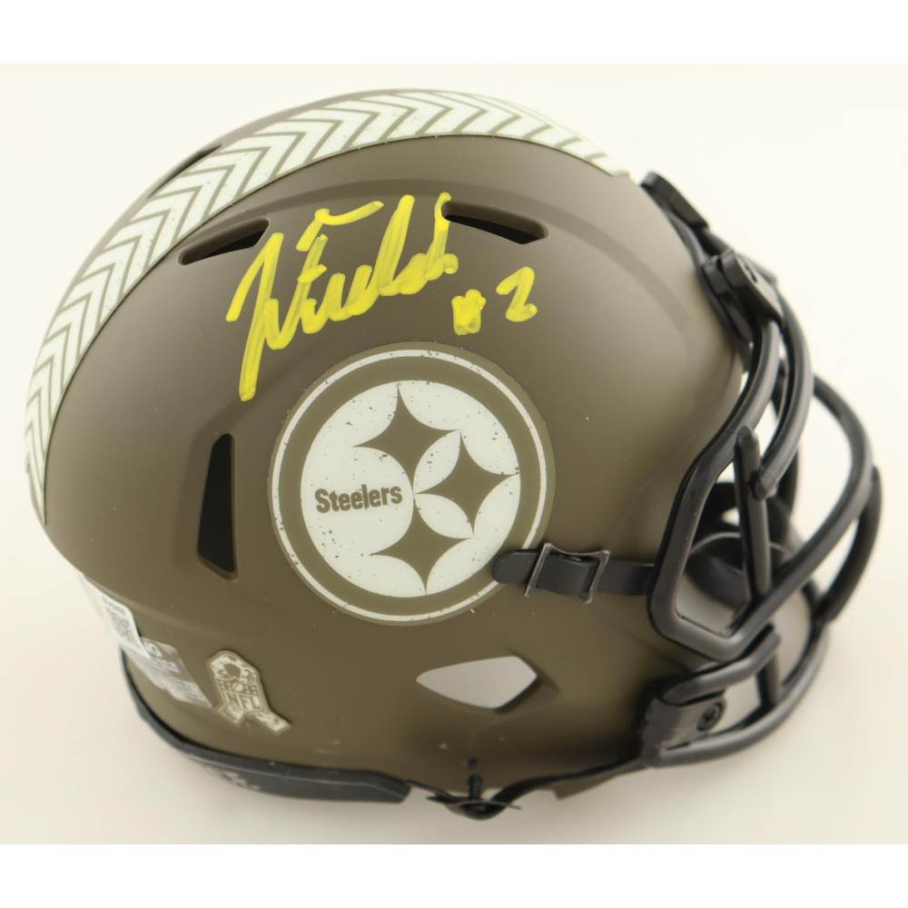 Justin Fields Signed Steelers Salute To Service Alternate Speed Mini Helmet (Beckett) at PristineAuction.com