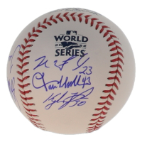 2022 World Series Logo Baseball Signed by (5) with Jorge Posada, Kyle Tucker, Lance McCullers (JSA) at PristineAuction.com