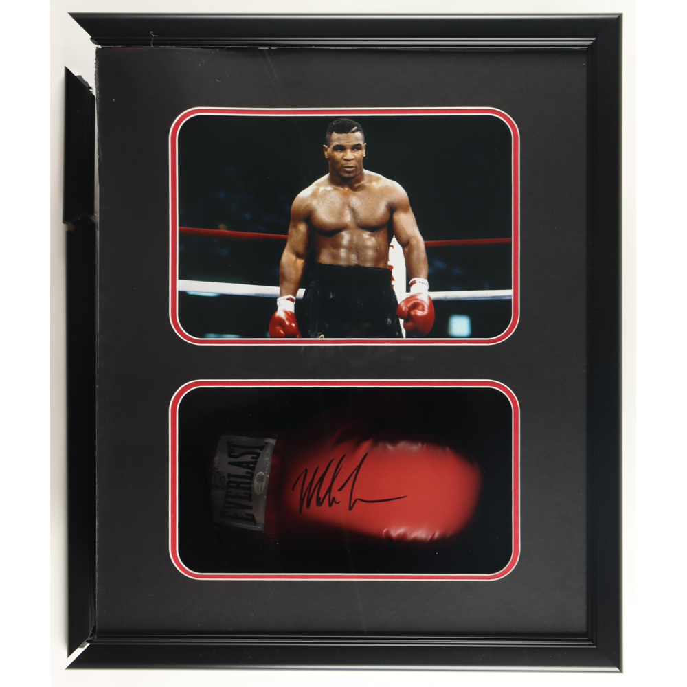 Mike Tyson Signed Custom Framed Shadowbox Everlast Boxing Glove Display (JSA & Tyson) at PristineAuction.com
