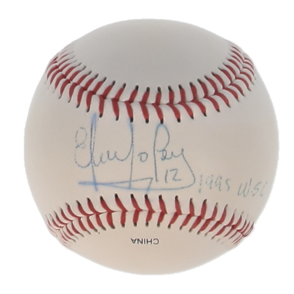 Eddie Perez Signed OL Baseball Inscribed "1995 WSC" (JSA) at PristineAuction.com