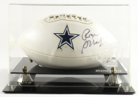 Roger Staubach Signed Cowboys Logo Football With Display Case (Beckett) at PristineAuction.com