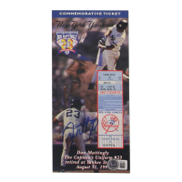Don Mattingly Signed 1997 LE Yankees Jersey Retirement Commemorative Ticket (Beckett) at PristineAuction.com
