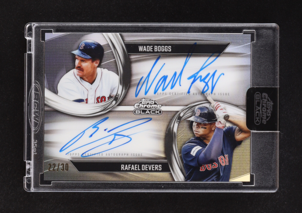 Wade Boggs / Rafael Devers 2025 Topps Chrome Black Pitch Black Pairings Dual Autographs #PDPABD #22/30