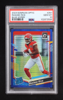 Rashee Rice 2023 Donruss Optic Blue Hyper #257 RR RC (PSA 10) at PristineAuction.com