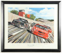 Gary Hill, Derrike Cope & Bob Whitcomb Signed LE "Daytona 500 1990" Custom Framed Lithograph Display #114/500 (JSA) at PristineAuction.com