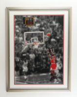 Michael Jordan Signed LE "The Last Shot" Custom Framed Photo (UDA & G.O.A.T.) at PristineAuction.com