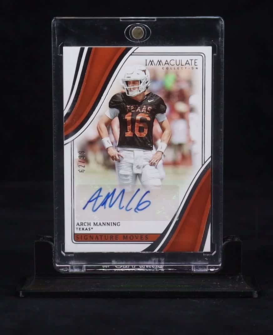 Arch Manning 2023 Immaculate Collection Collegiate Signature Moves #3 RC #62/99 at PristineAuction.com