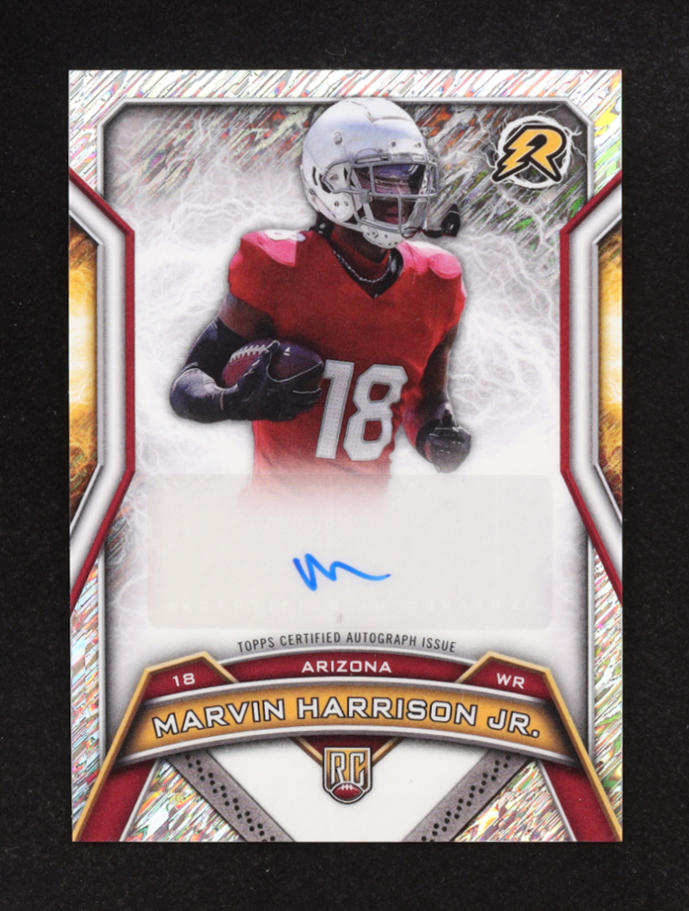 Marvin Harrison Jr. 2024 Topps Resurgence Resurgence Rookie Signatures Silver Static #RRSMHJ RC