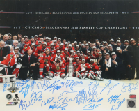 2015 Blackhawks Stanley Cup Champions 16x20 Photo Team-Signed by (22) with Duncan Keith, Brent Seabrook, Marian Hossa, Brandon Saad (YSMS) at PristineAuction.com