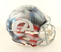 Davante Adams Signed Rams Custom American Flag Full-Size Authentic On-Field Speed Helmet (Beckett) at PristineAuction.com