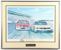 Dale Earnhardt Sr. Signed NASCAR LE "The Pass in the Grass" Custom Framed Print (JSA) at PristineAuction.com