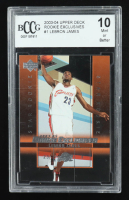 LeBron James 2003-04 Upper Deck Rookie Exclusives #1 RC (BCCG 10) at PristineAuction.com
