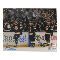 Patrice Bergeron, Brad Marchand & David Pastrnak Signed Bruins "The Perfection LIne" 8x10 Photo (Perfection Line & YSMS) at PristineAuction.com