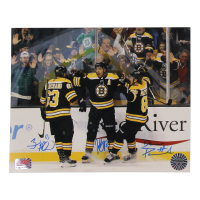 Patrice Bergeron, Brad Marchand & David Pastrnak Signed Bruins "The Perfection LIne" 8x10 Photo (Perfection Line & YSMS) at PristineAuction.com