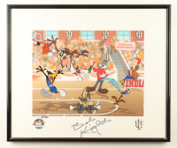 Bob Knight Signed LE "Slam Dunk" Indiana Hoosiers Looney Tunes Custom Framed Lithograph Display (Beckett) at PristineAuction.com