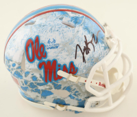 Lane Kiffin Signed Ole Miss Rebels Realtree Camo Speed Mini Helmet (Beckett) at PristineAuction.com