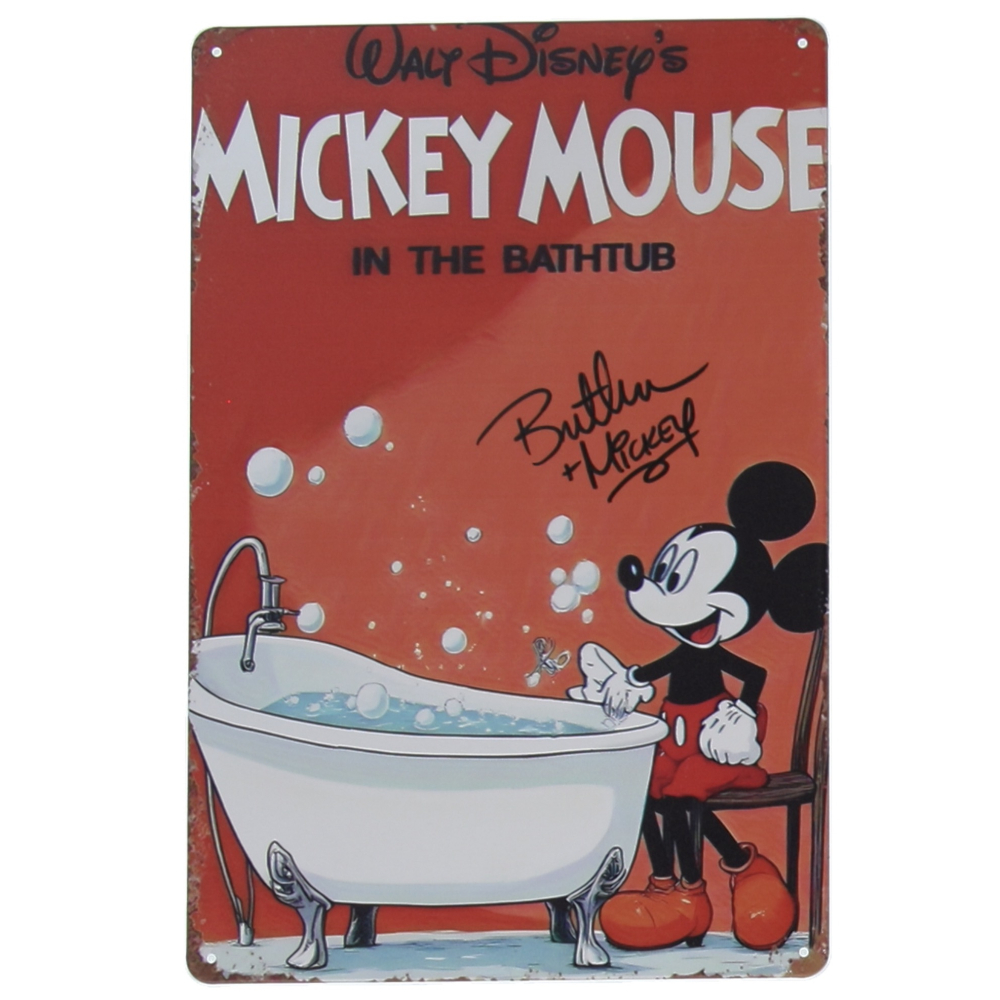 Bret Iwan Signed "Walt Disney's Mickey Mouse: In The Bathtub" 8x12 Metal Print Inscribed "Mickey" (JSA) at PristineAuction.com