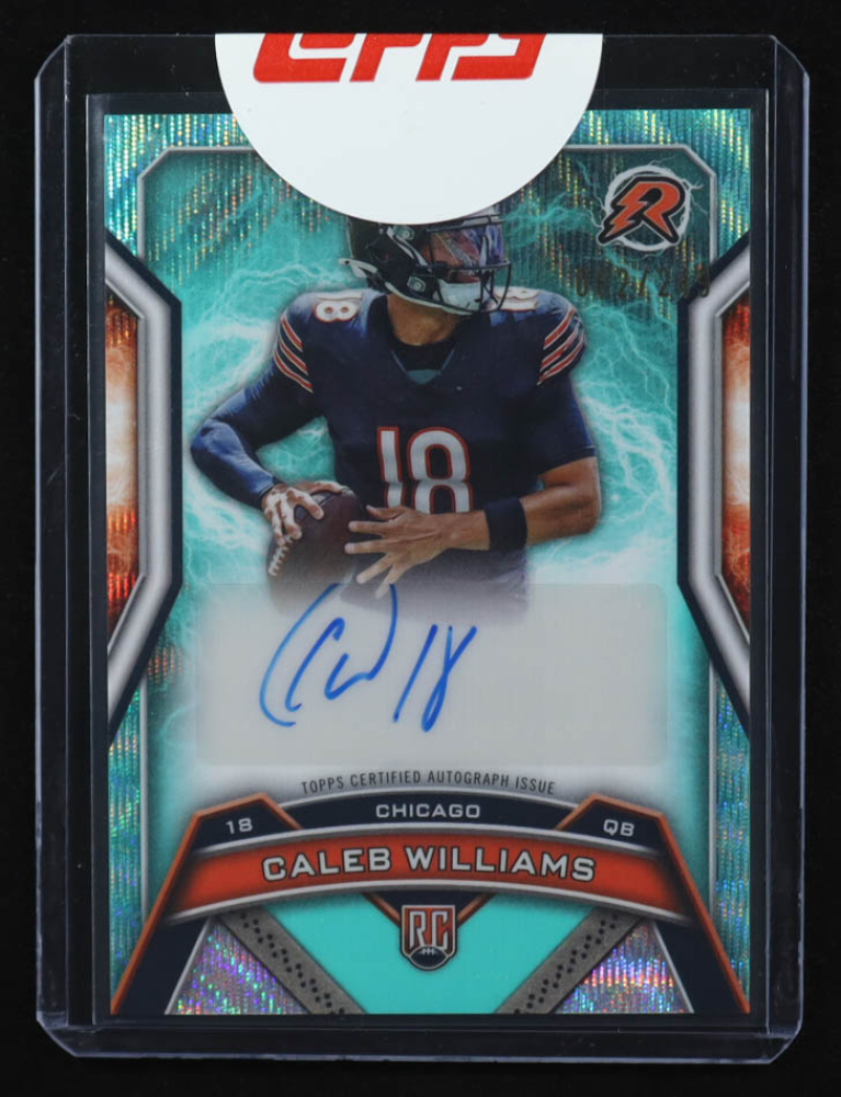 Caleb Williams 2024 Topps Resurgence Resurgence Rookie Signatures Aqua Surge #RRSCW RC #062/249