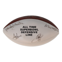White Panel Football Signed by (4) with Reggie White, Joe Greene, Alan Page & Randy White (JSA) at PristineAuction.com