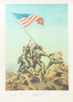 WWII Medal of Honor Recipents "Uncommon Valor" Lithograph By Roy Grinnell Signed By (8) With Hershel Williams, Jacklyn Lucas, Joe Foss, George Wahlen (Beckett) at PristineAuction.com