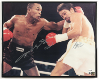 Sugar Ray Leonard & Roberto Duran Signed Custom Framed Photo Display (JSA) at PristineAuction.com