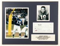 Johnny Unitas Signed Colts Custom Matted Check Display (Stacks of Plaques) at PristineAuction.com