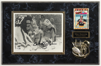 Mike Kruczek Signed Steelers Photo Plaque With 1977 Topps Rookie Trading Card (JSA) at PristineAuction.com